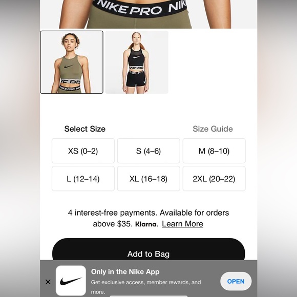 NWT Ladies NIKE PRO DRI-FIT Black Cropped Sleeveless Graphic Training Top S - Picture 12 of 12